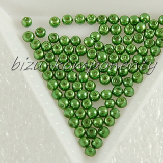 Zelené voskované perle 3mm 100ks