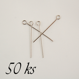 Ketlovací jehly platinové barvy - 20mm - 50ks