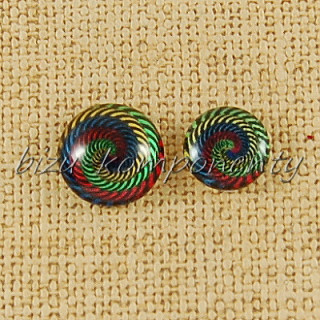Skleněný kabošon spirála, 10 mm